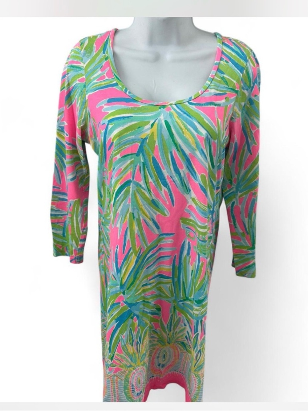 Lilly Pulitzer Pink Multi Long Sleeve Tropical Print Dress